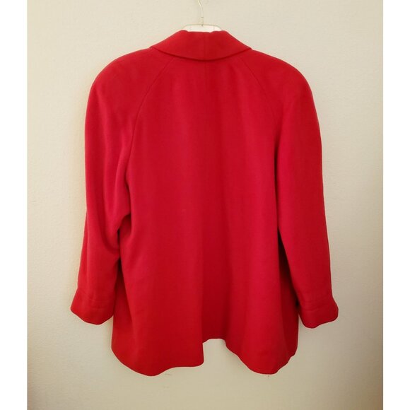 Vintage Wool Fully LIned Red Swing Coat w/Pockets No Sz Tag Fits Up to 22W GUC - Picture 7 of 13